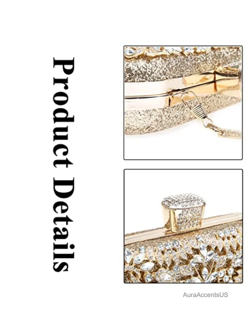 Sparkly Rhinestone Crystal Clutch Bag Sequin Bridal Purse Evening Handbag
